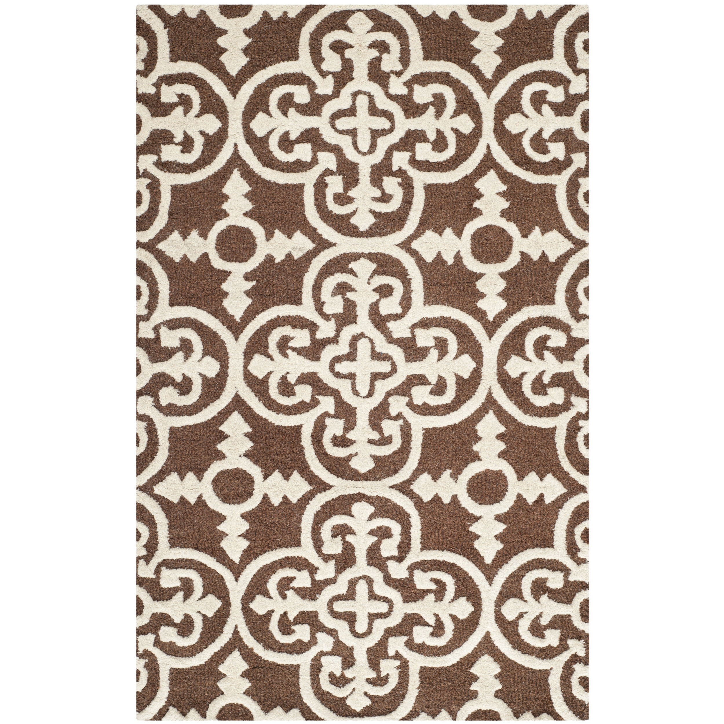 Safavieh Handmade Cambridge Moroccan Contemporary Dark Brown Wool Rug (2 X 3)