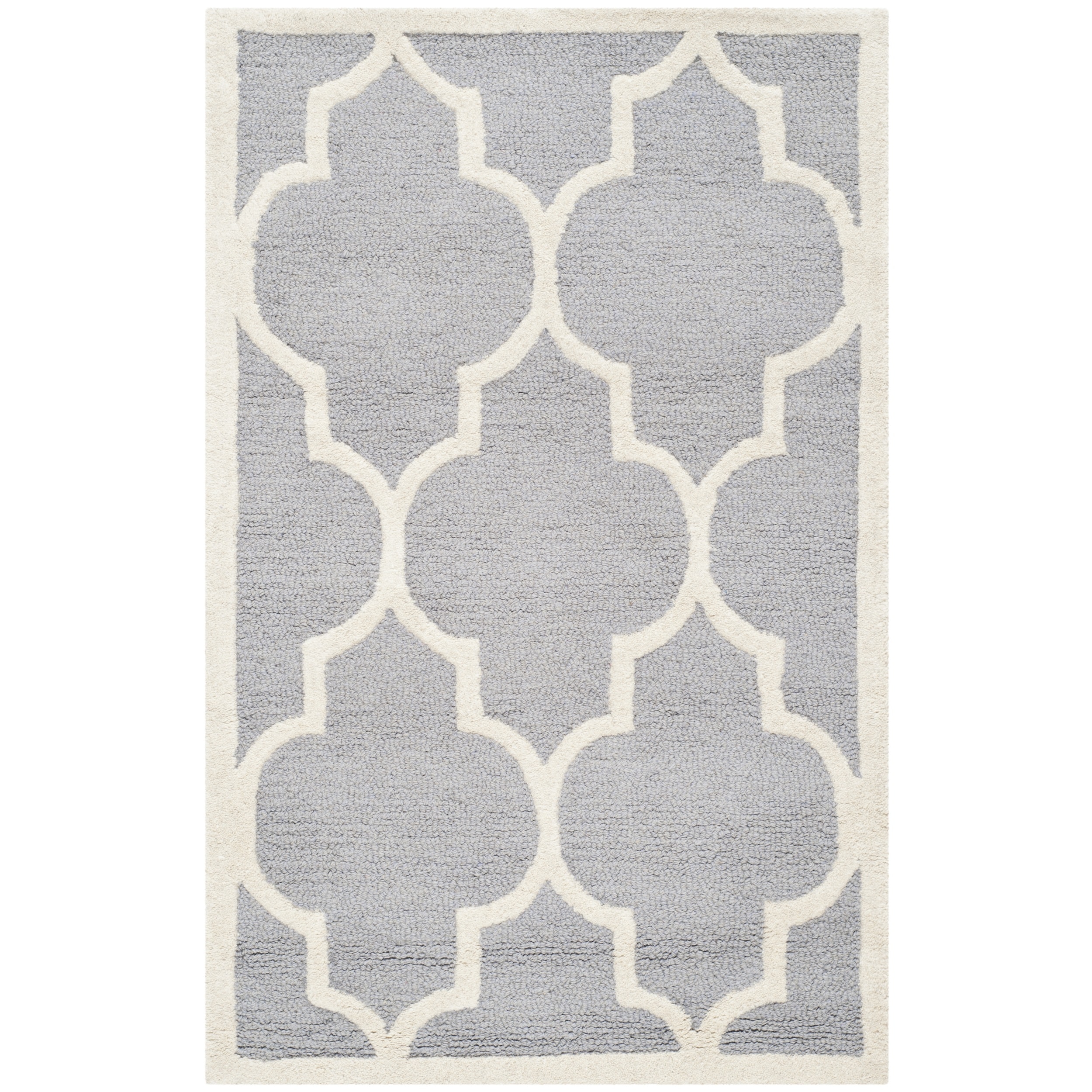 Safavieh Handmade Cambridge Moroccan Casual Geometric patterned Silver Wool Rug (26 X 4)