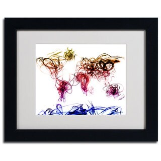 Michael Tompsett 'Light Writing World Map' Horizontal Framed Matted Art ...