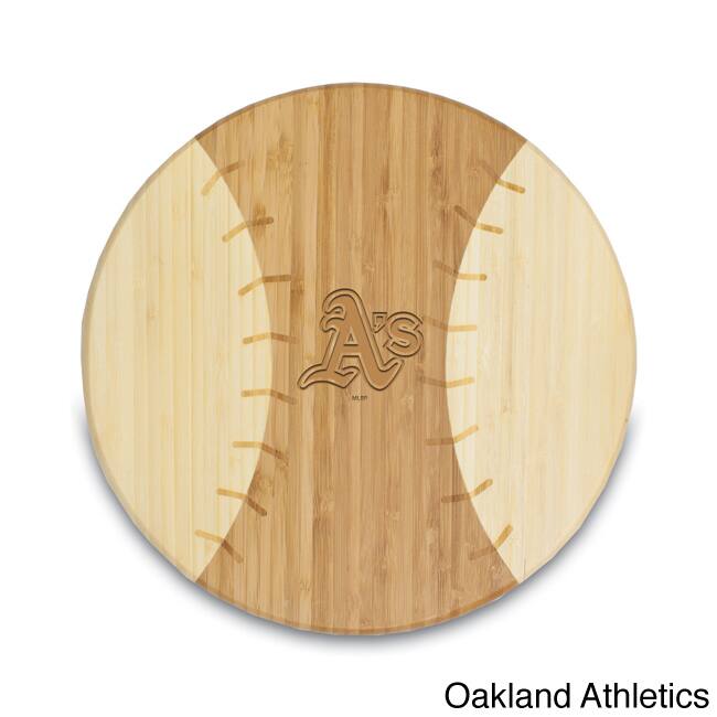 Picnic Time Homerun MLB American League 12-inch Baseball-shaped Cutting Board - Brown/Oakland Athletics