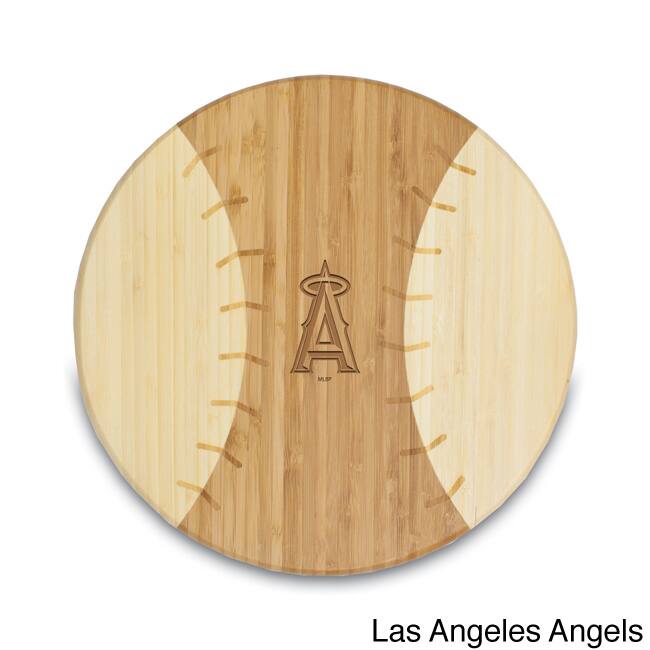Picnic Time Homerun MLB American League 12-inch Baseball-shaped Cutting Board - Brown/Los Angeles Angels