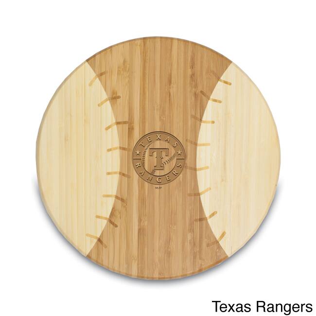 Picnic Time Homerun MLB American League 12-inch Baseball-shaped Cutting Board - Brown/Texas Rangers