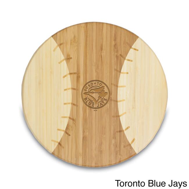 Picnic Time Homerun MLB American League 12-inch Baseball-shaped Cutting Board - Brown/Toronto Blue Jays