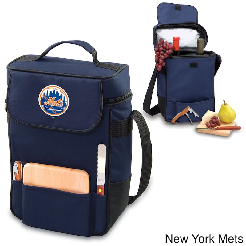 MLB 'Duet' Two-bottle Wine and Cheese Cooler Tote - New York Mets/Blue