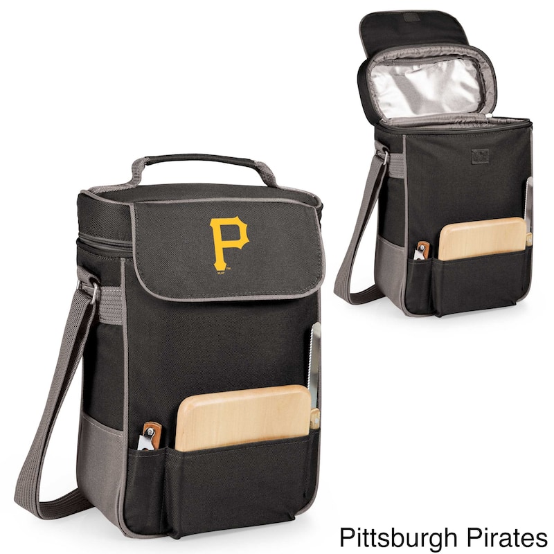 MLB 'Duet' Two-bottle Wine and Cheese Cooler Tote - Black/Pittsburgh Pirates