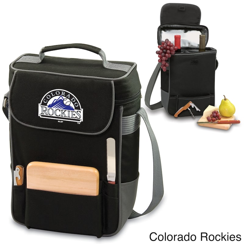 MLB 'Duet' Two-bottle Wine and Cheese Cooler Tote - Black/Colorado Rockies