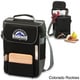preview thumbnail 10 of 12, MLB 'Duet' Two-bottle Wine and Cheese Cooler Tote Black/Colorado Rockies