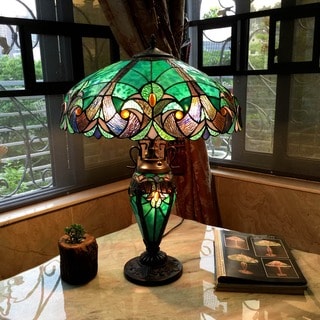 Tiffany-style Halston Double Lit Lamp