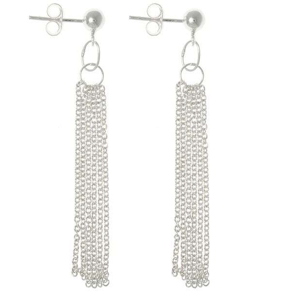Sterling Silver Multi-chain Dangle Earrings