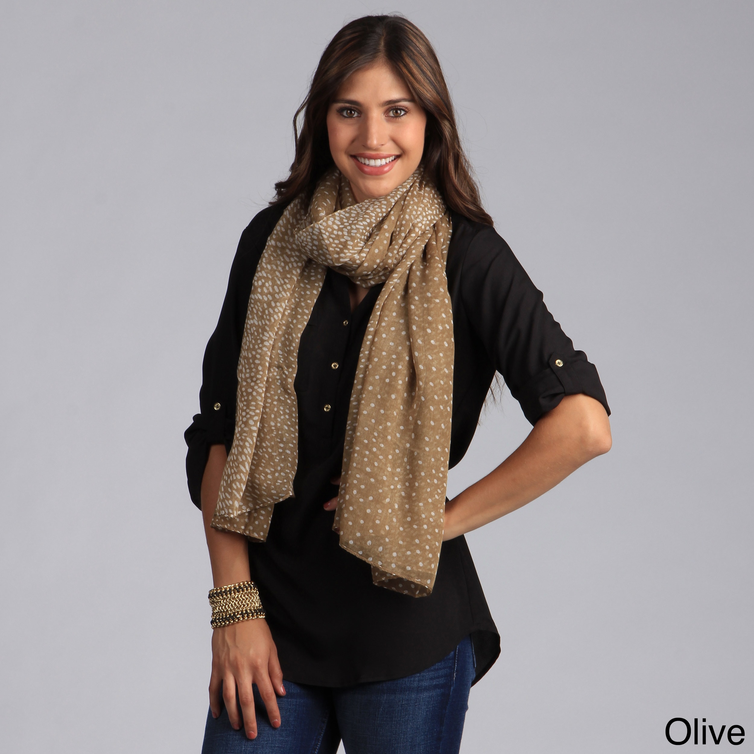 Saro Womens Dot Design Scarf