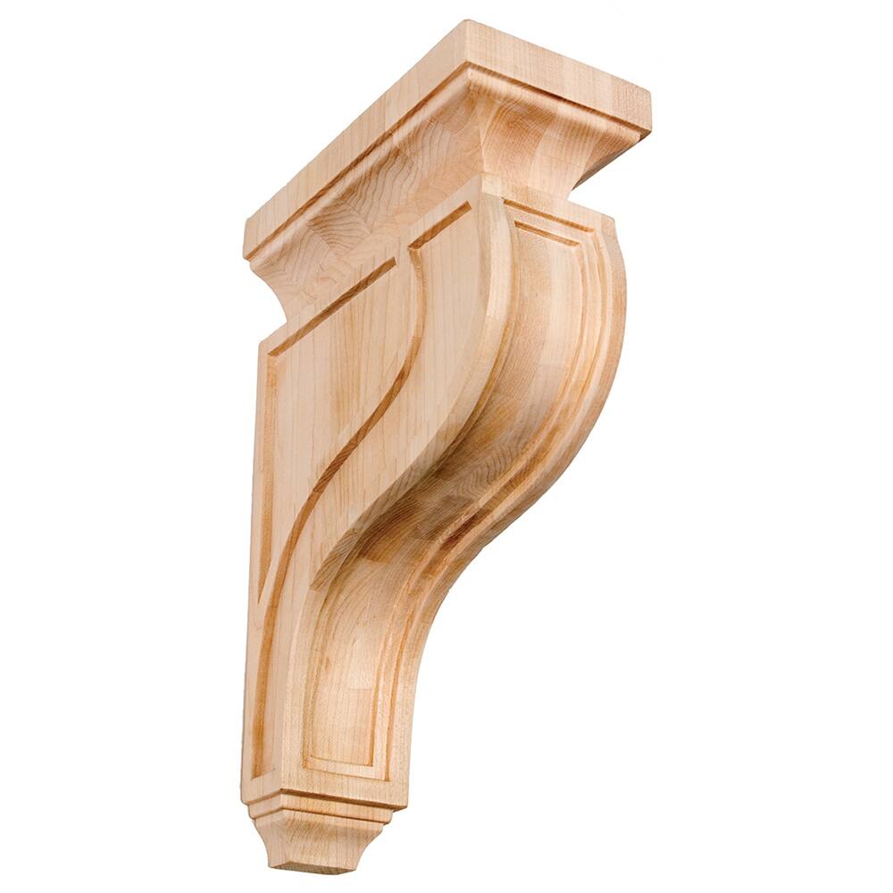 Hand-carved Unfinished Solid Hardwood Corbel Bracket