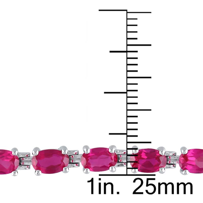 Miadora Sterling Silver Created Ruby Bracelet
