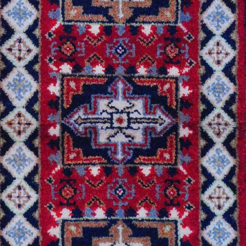 Handmade Kazak Wool Rug (India) - 2'2 x 4'
