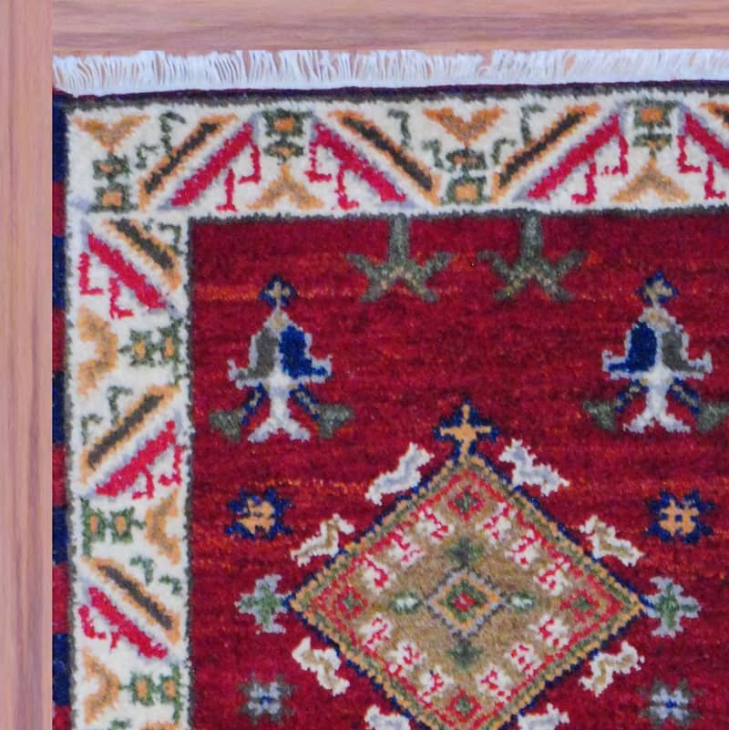 Handmade Kazak Wool Rug (India) - 2'2 x 4'