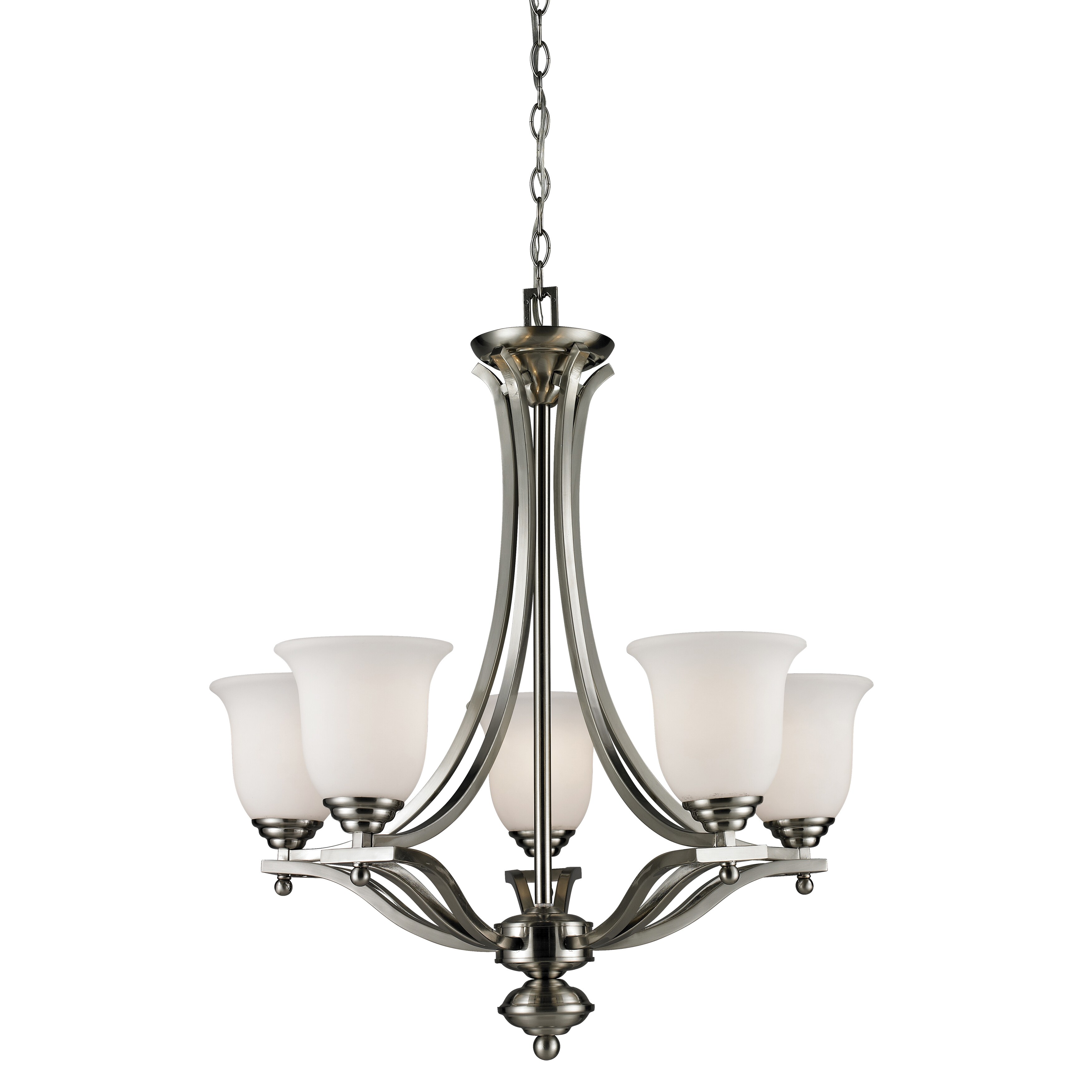 Lagoon Brushed Nickel 5-light Chandelier (Lagoon Brushed Nickel 5 Light Chandelier) - Chandeliers For Bedrooms by Overstock.com