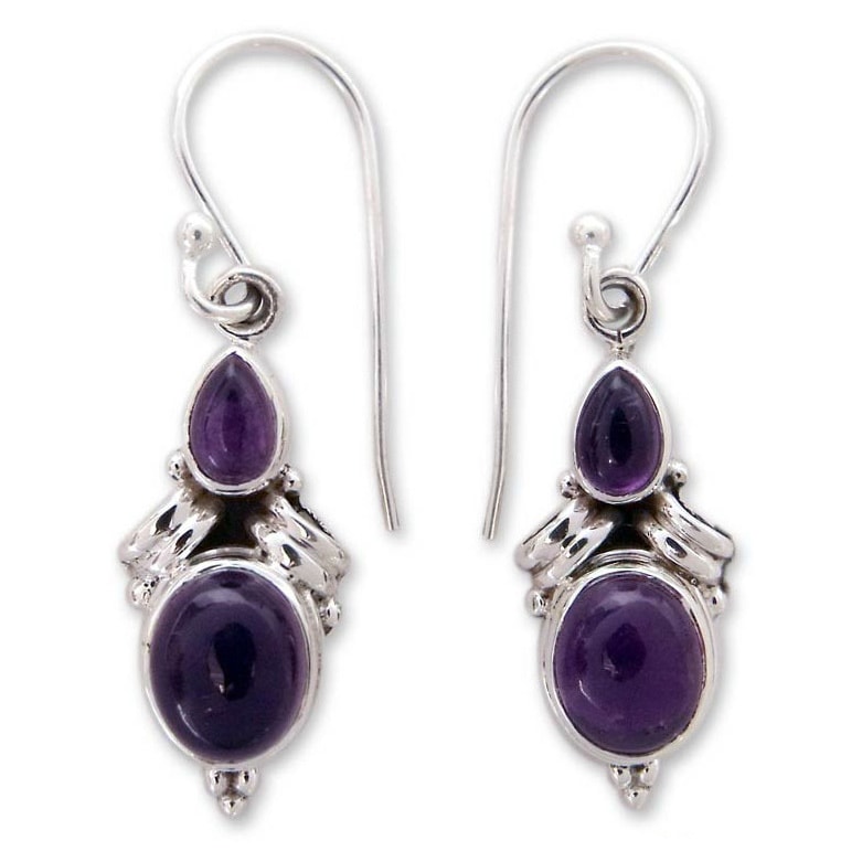 Sterling Silver Mumbai Lilac Amethyst Earrings (India) Today $49.99