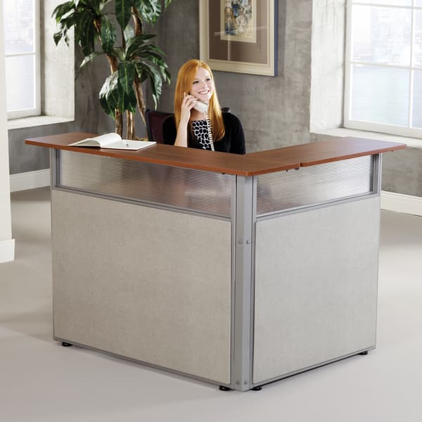 Shop Ofm Scratch Resistant L Shaped Reception Desk Free Shipping