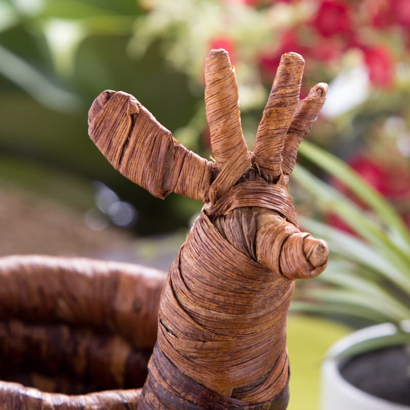 Handmade Giraffe Banana Fiber Plant Stand (Kenya)