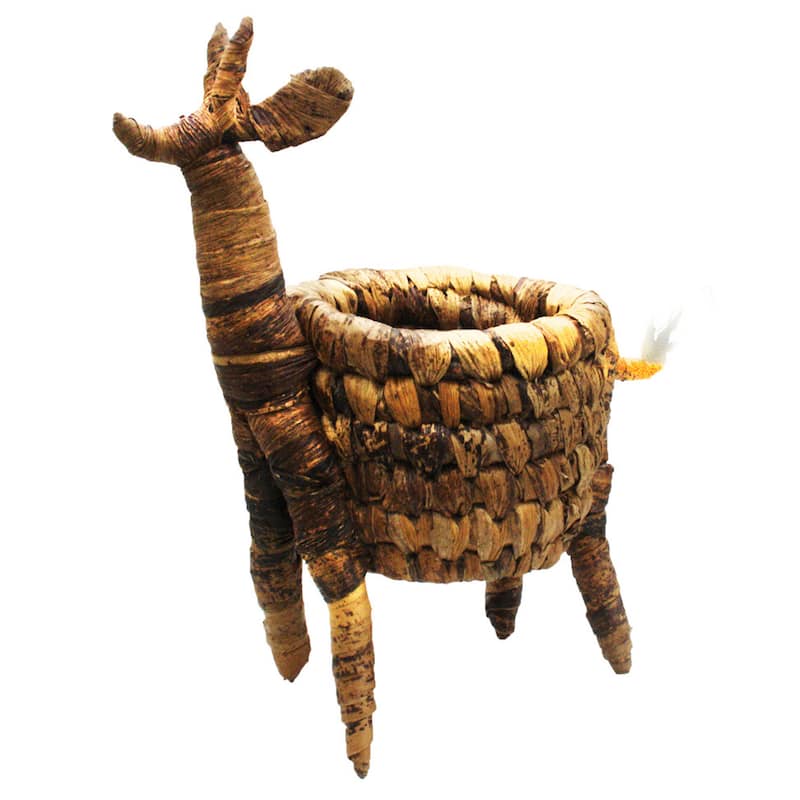 Handmade Giraffe Banana Fiber Plant Stand (Kenya)