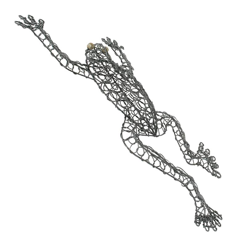 Hand-woven Wire Frog Decorative Figurine, Handmade in Indonesia