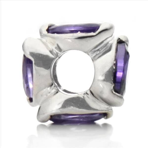 Sterling SIlver /& Purple Crystal Bead