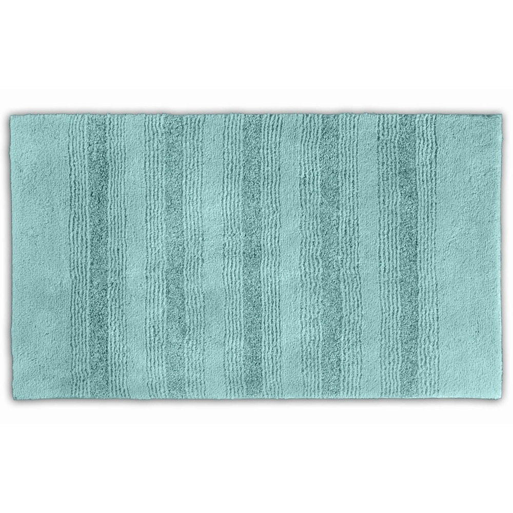 Westport Stripe Sea Glass Washable Bath Rug