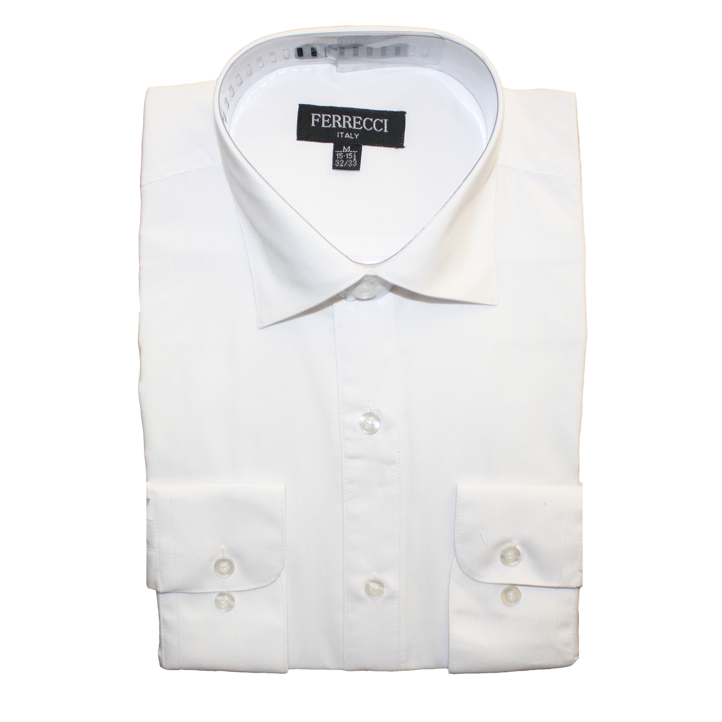 Ferrecci Mens Slim Fit White Collared Formal Shirt