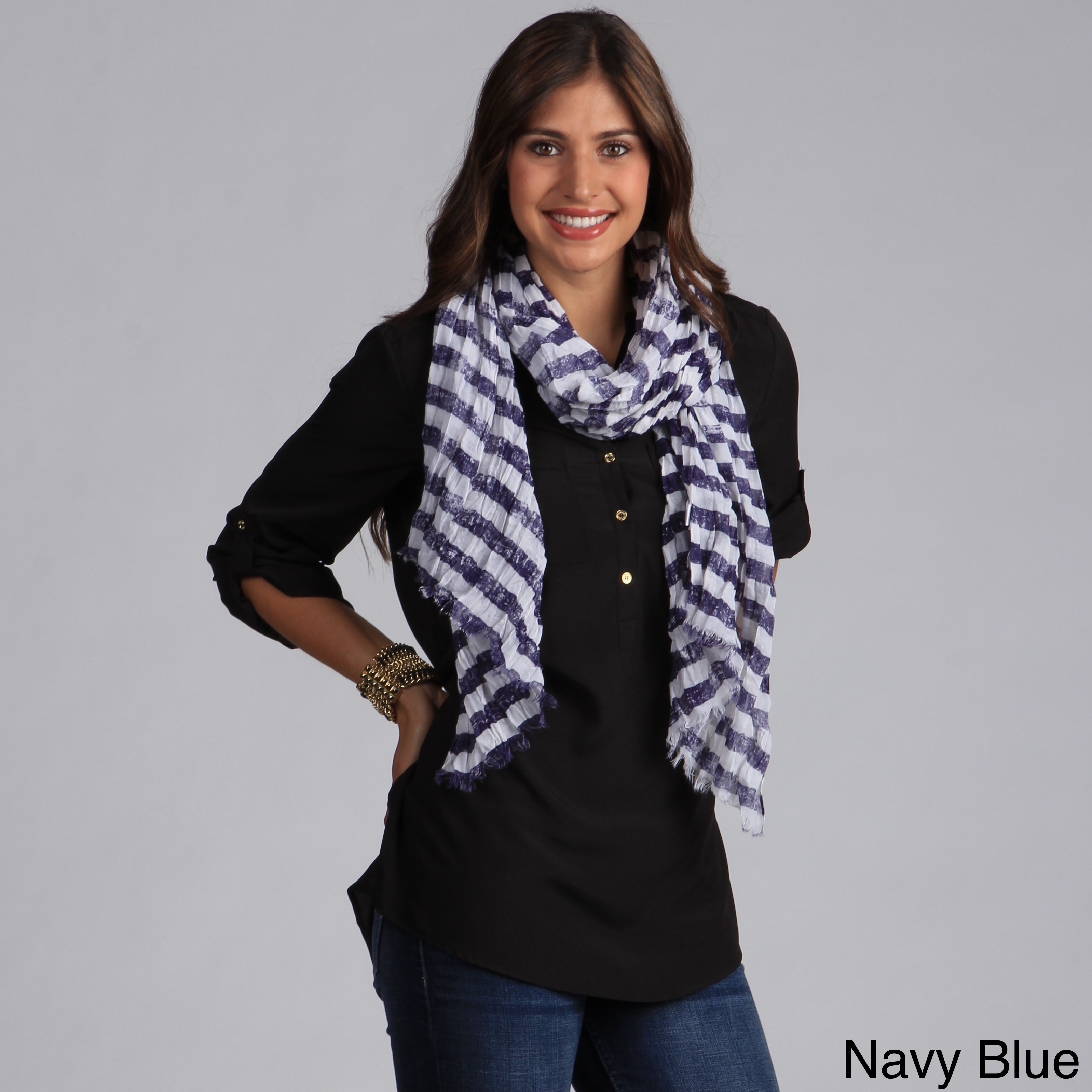 Saro Womens Striped Scarf