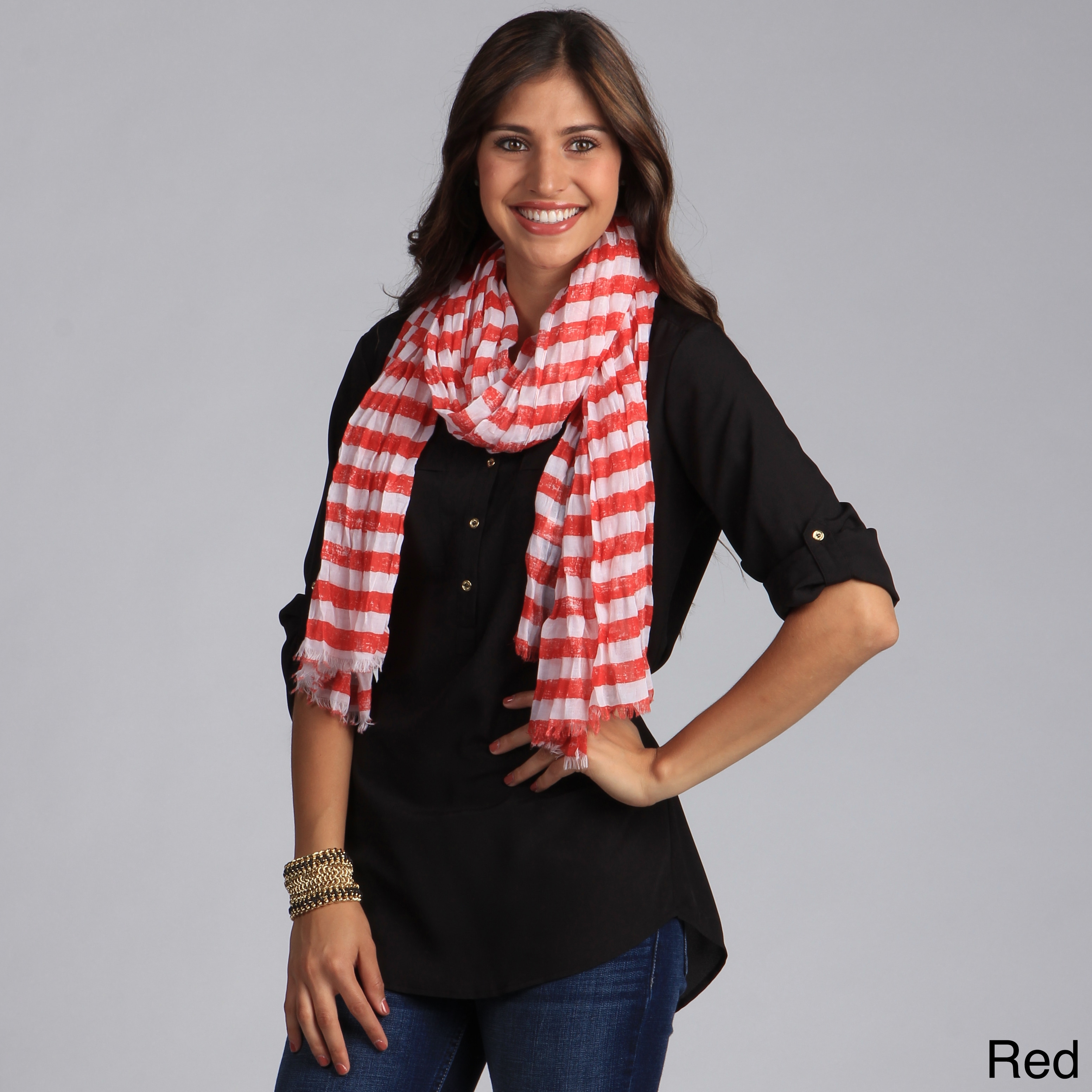 Saro Womens Striped Scarf