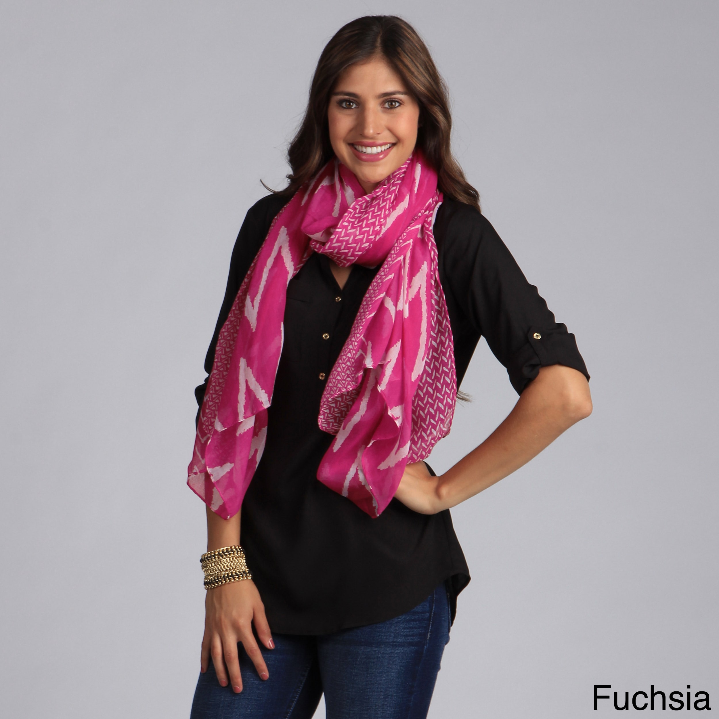 Saro Womens Ikat Design Shawl