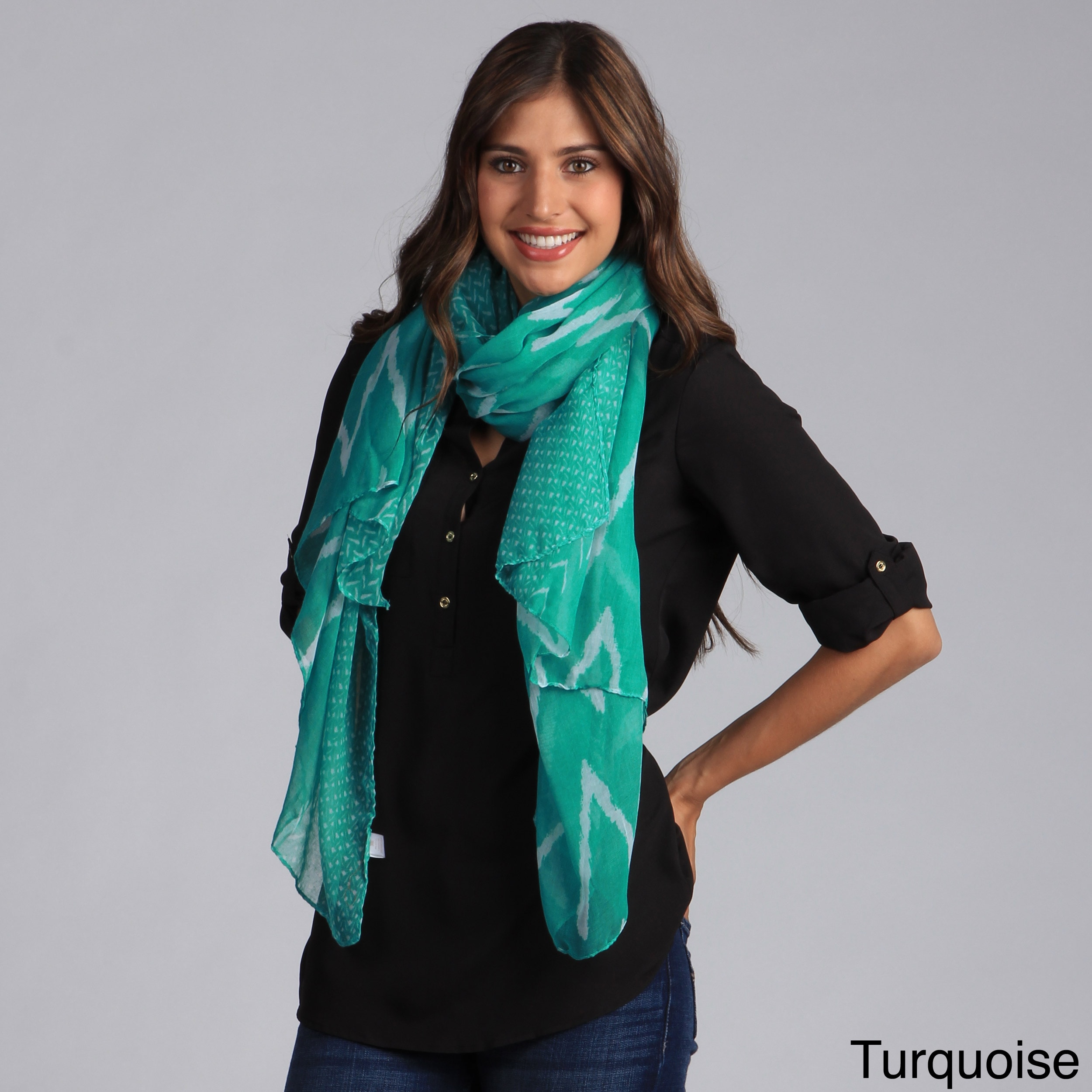 Saro Womens Ikat Design Shawl