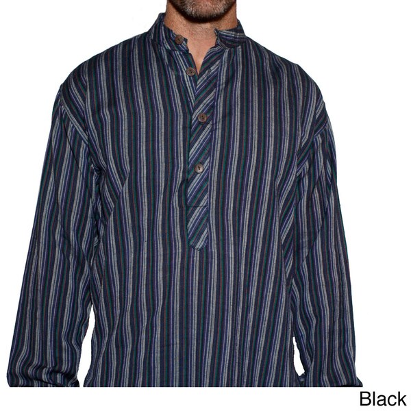 Cotton Beach Love Mens Stripe Shirt (Nepal)   15339977  