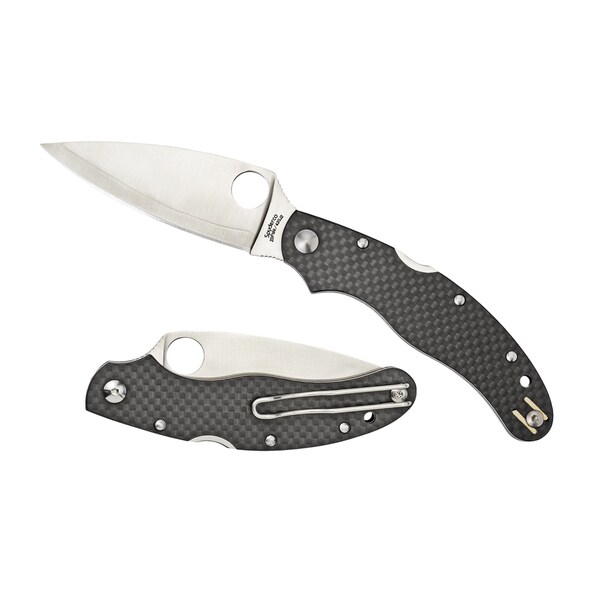 Spyderco Caly 3.5 Carbon Fiber ZDP 189 Plain Edge Hunting Knife