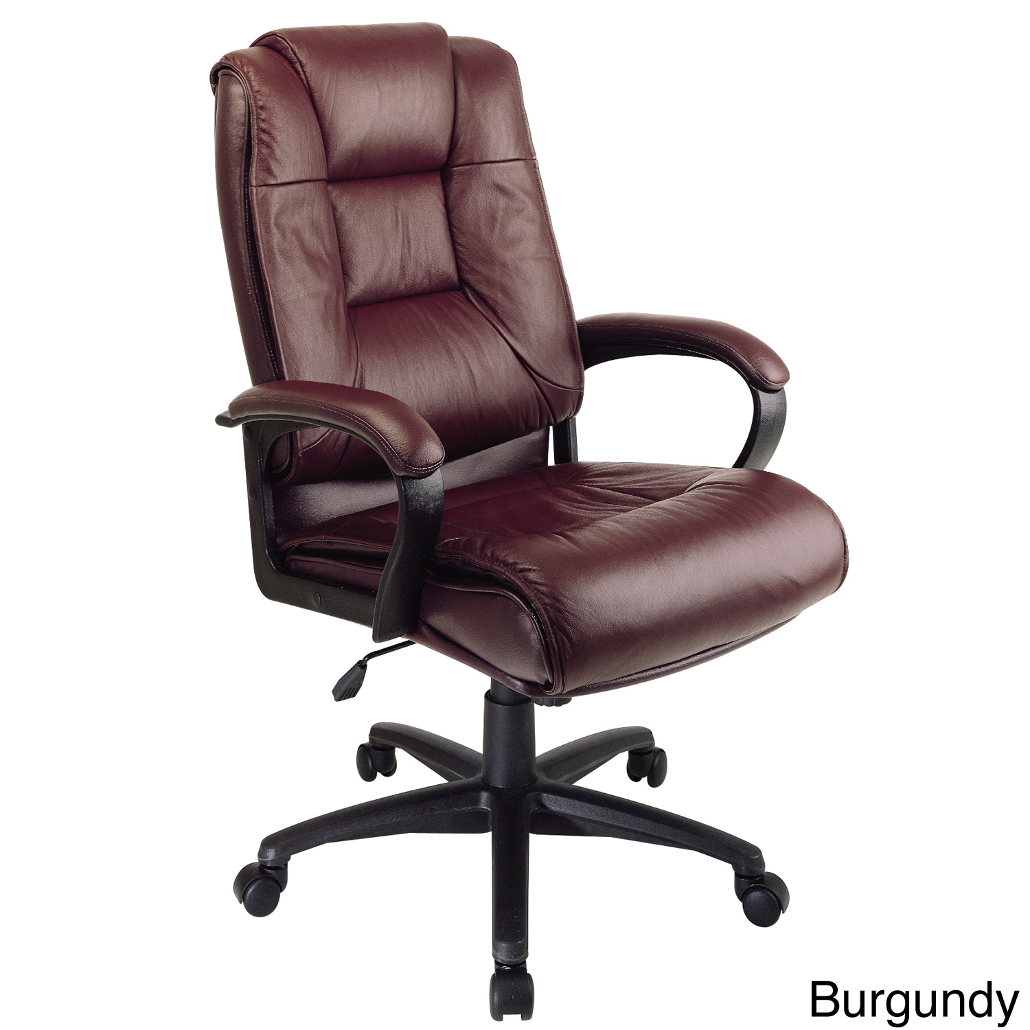 Office Star Work Smart Deluxe Executive Leather Chair With Padded Loop Arms On 7969685 Black Office Star Work Smart Deluxe Executive
