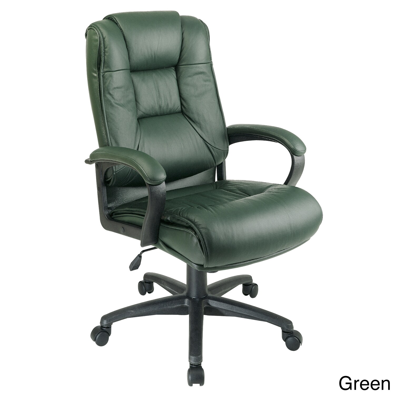 Office Star Work Smart Deluxe Executive Leather Chair With Padded Loop Arms 7969685 Black Office Star Work Smart Deluxe Executive