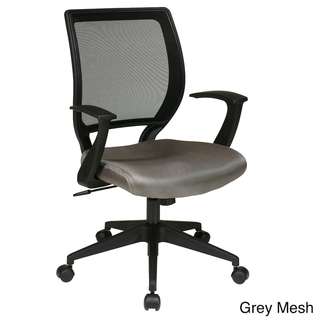 Office Star Work Smart Screen Back and Mesh Seat Task Chair with "T" Arms