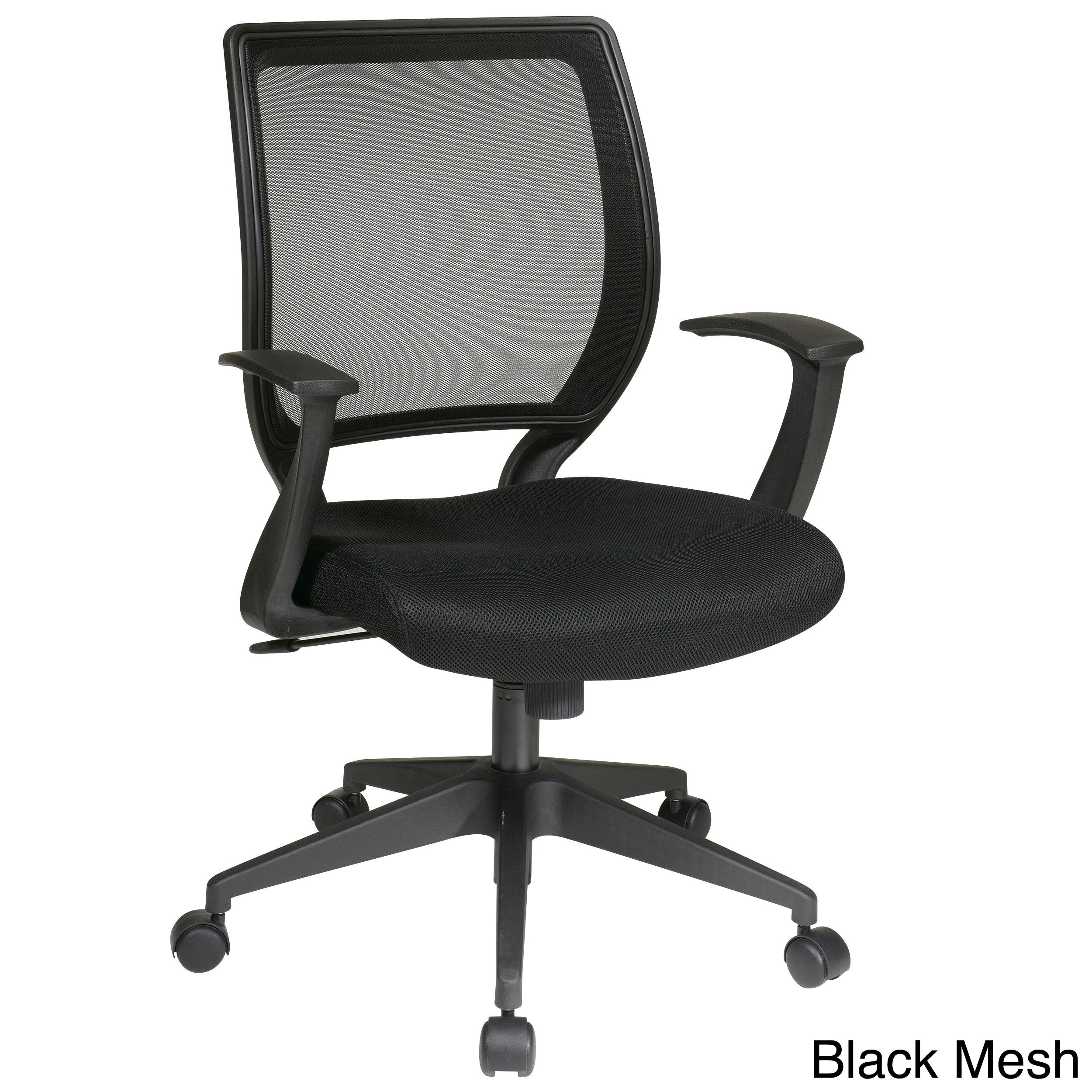 Office Star Products Office Star Work Smart Screen Back and Mesh Seat Task Chair with "T" Arms