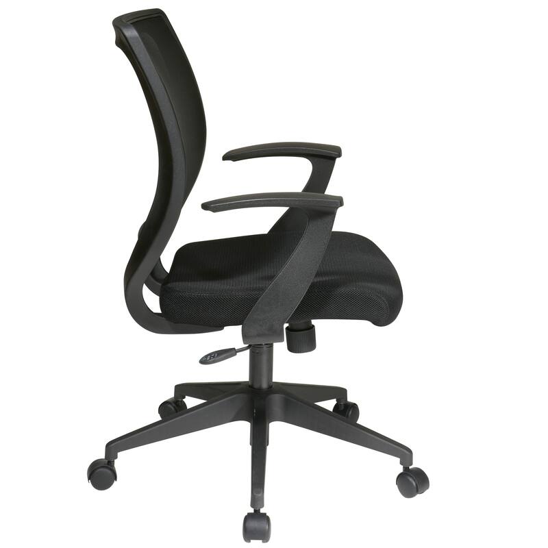 Office Star Work Smart Screen Back and Mesh Seat Task Chair with "T" Arms