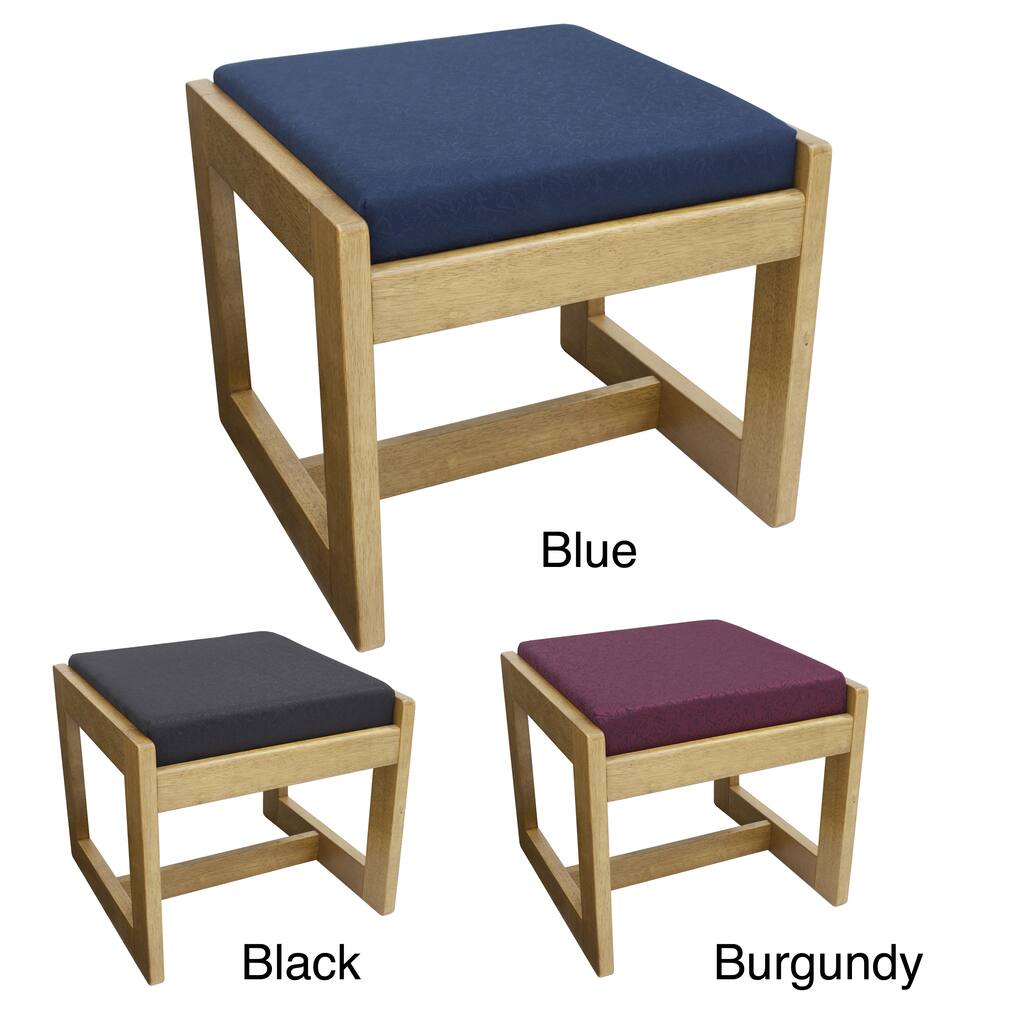 Single Seat Wood/Fabric Bench