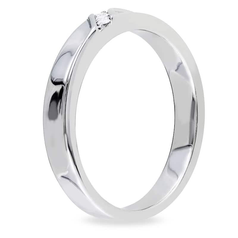 Miadora Sterling Silver Men's Diamond Accent 3-stone Wedding Band Ring