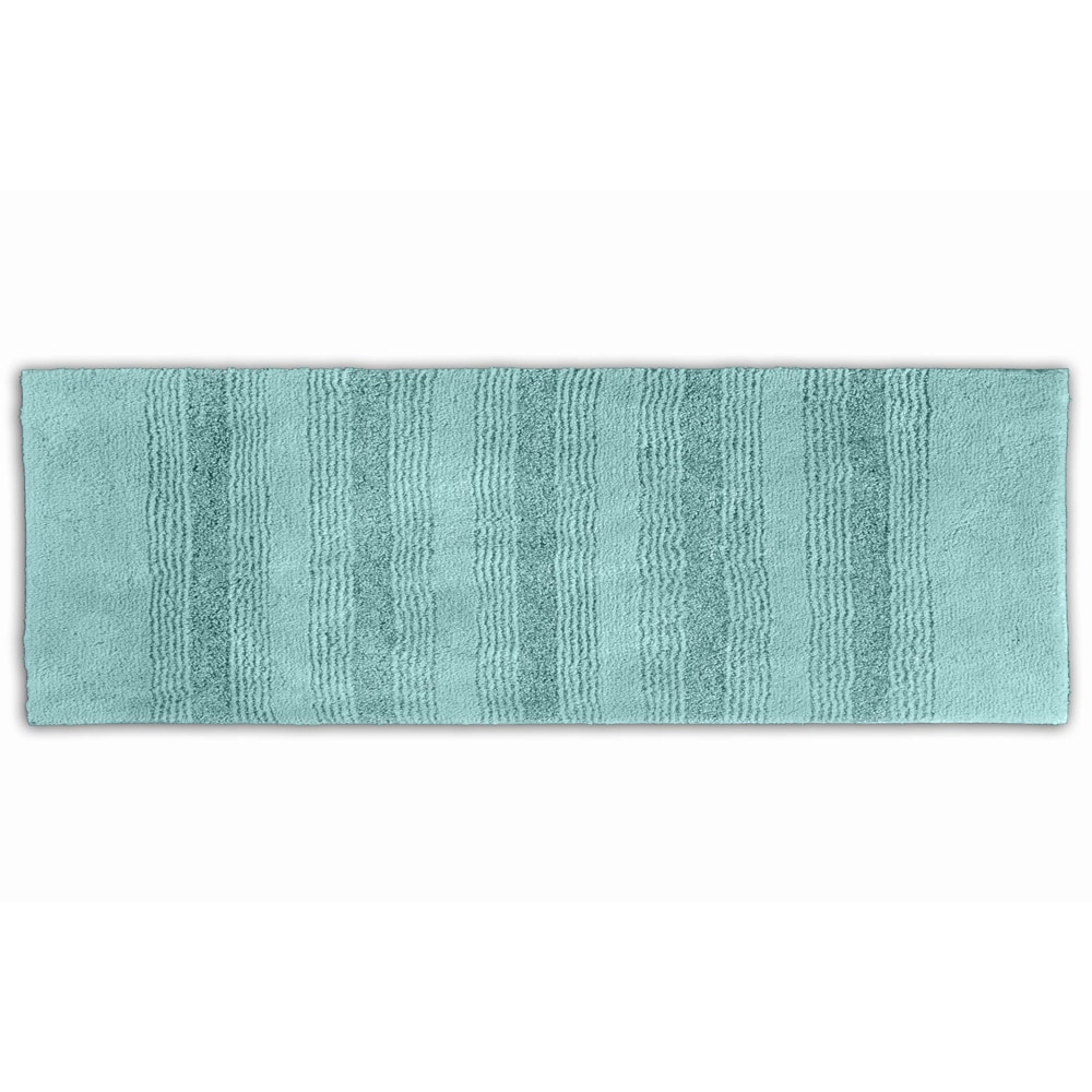 Westport Stripe Sea Glass Washable Bath Runner