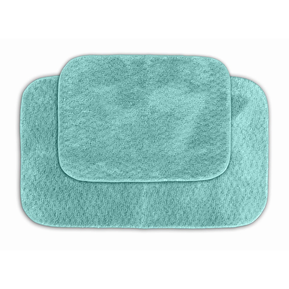 Enliven Textured Seafoam Bath Rug 2 piece Set