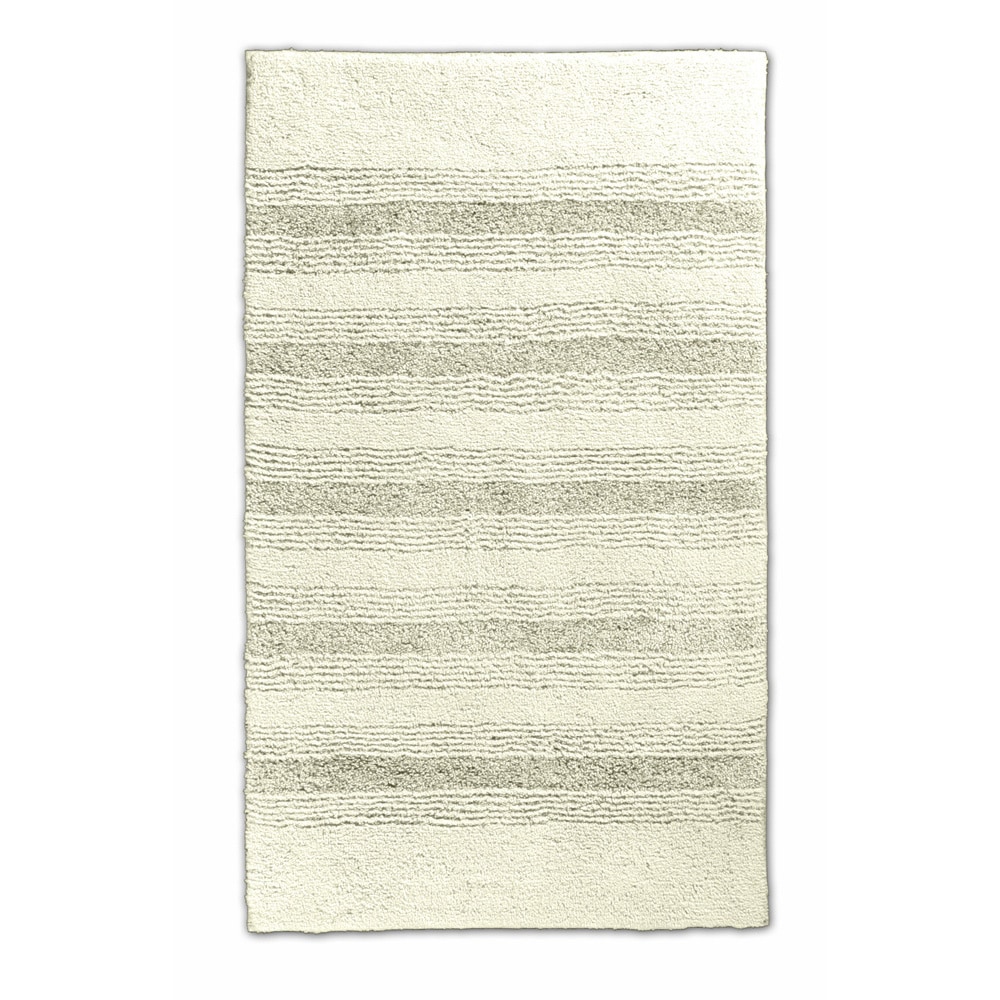 Westport Stripe Chalk Washable Bath Rug