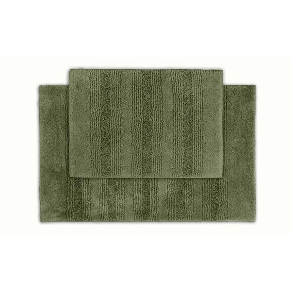 Somette Westport Stripe Beach Grass Washable 2-piece Bath Rug Set