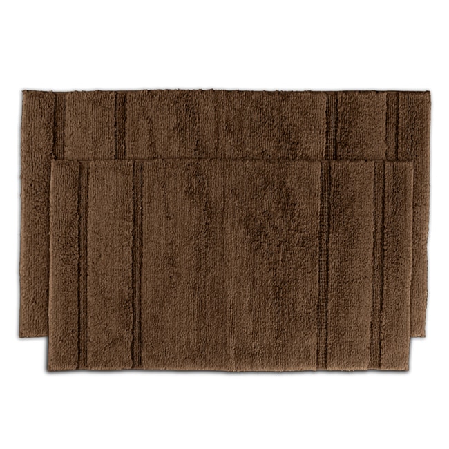 Tranquility Cotton Chocolate Bath Rug 2 piece Set