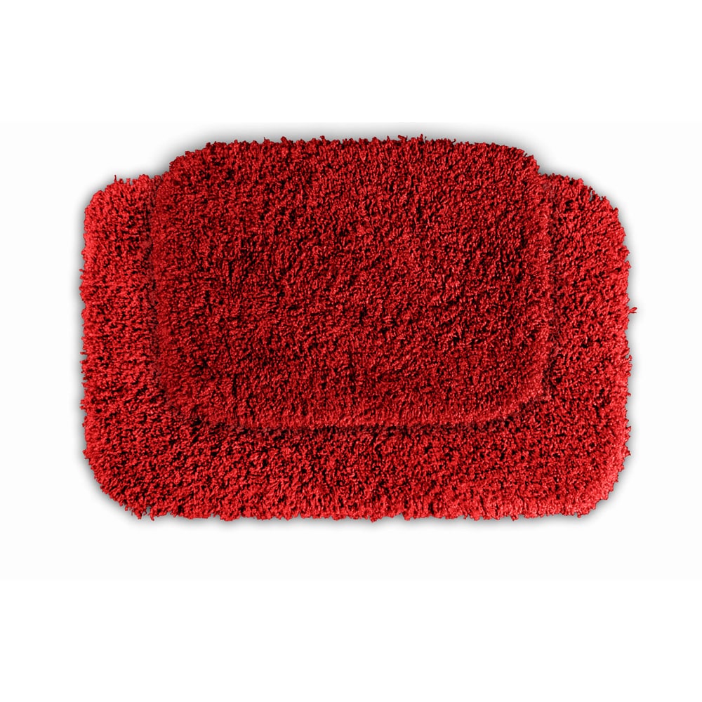 Serenity Chili Pepper Red 2 piece Bath Rug Set