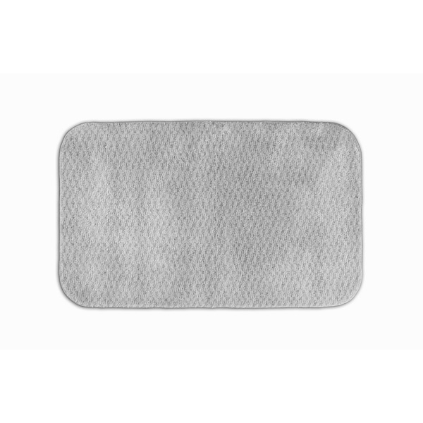 Somette Enliven Textured Platinum Grey 24x40 Bath Rug