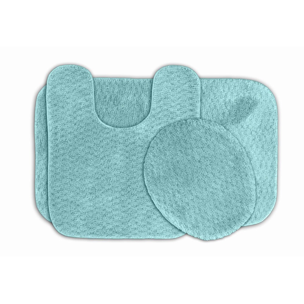 Shop Somette Enliven Seafoam Textured Bath Rugs 3 Piece Set Overstock 7971748