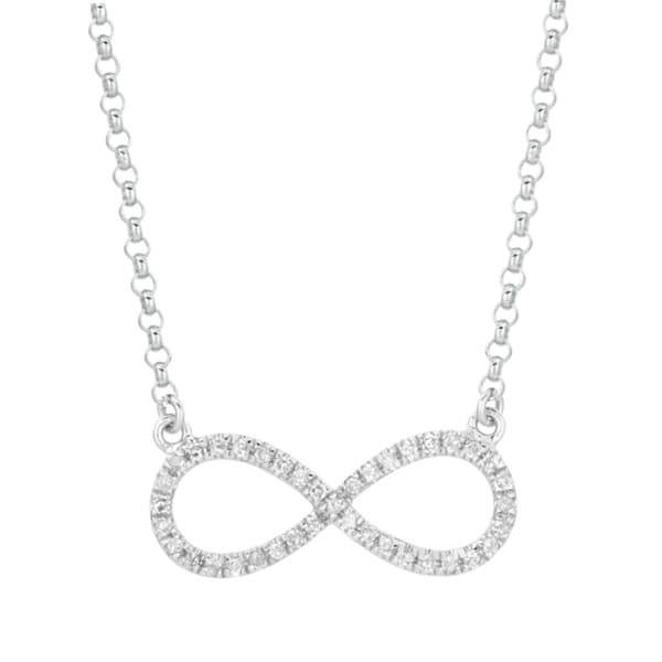 Sterling Silver 1/5ct TDW Diamond Infinity Necklace - Free Shipping ...