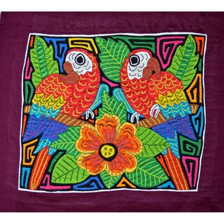 'Macaws' Mola - Textile Art (Panama) - Bed Bath & Beyond - 7971843